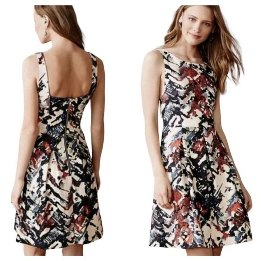 ANTHROPOLOGIE Capelle Dress Sleeveless Knit Fit & Flare Multi-Color NEW